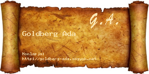 Goldberg Ada névjegykártya